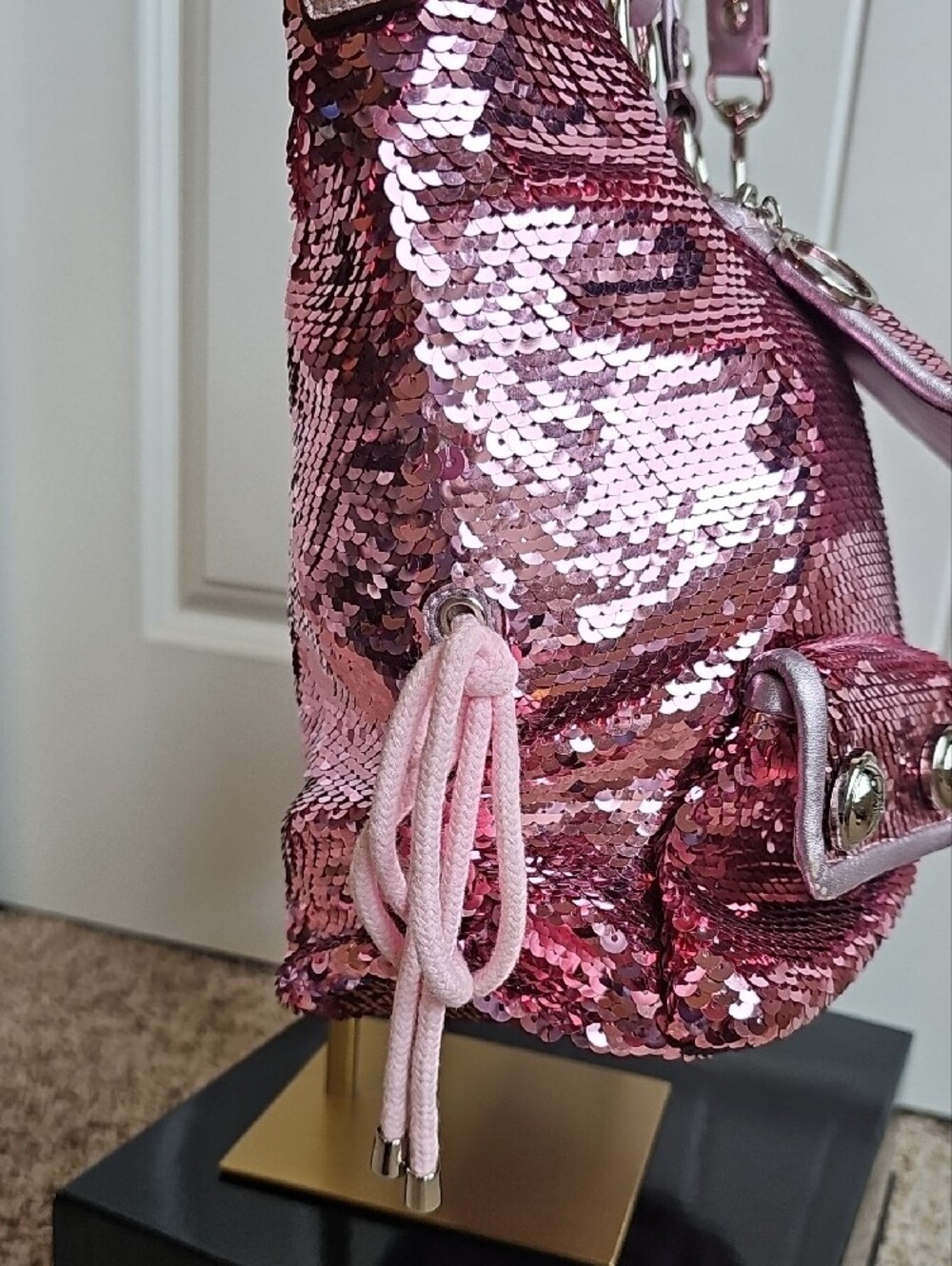 Coach Poppy Sequin Spotlight Pink Metallic Shoulder Bag Tote 13821 NWT - Picture 8 of 15